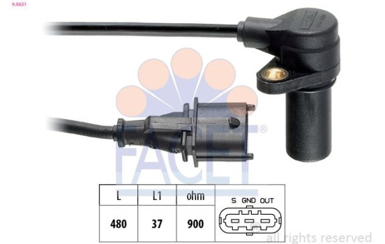 Sensor, crankshaft pulse Made in Italy - OE Equivalent 9.0631 Facet