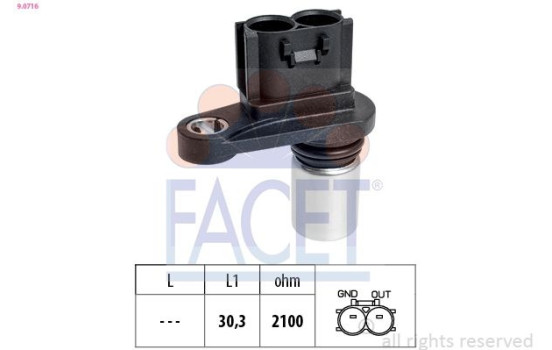 Sensor, crankshaft pulse Made in Italy - OE Equivalent 9.0716 Facet