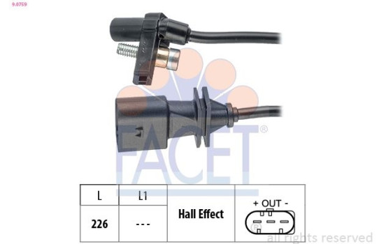 Sensor, crankshaft pulse Made in Italy - OE Equivalent 9.0759 Facet