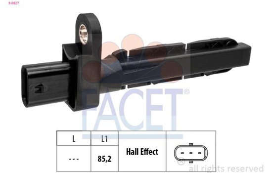 Sensor, crankshaft pulse Made in Italy - OE Equivalent 9.0827 Facet