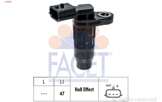 Sensor, crankshaft pulse OE Equivalent 9.0768 Facet