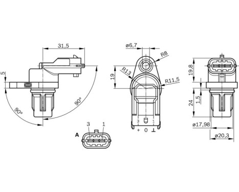 Sensor, crankshaft pulse PG-3-8 Bosch, Image 6