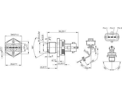 Sensor, fuel pressure CR/RDS4/1500/KS Bosch, Image 6