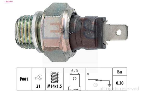 Oil Pressure Switch Made in Italy - OE Equivalent 1.800.000 EPS Facet