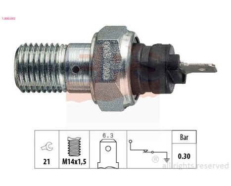 Oil Pressure Switch Made in Italy - OE Equivalent 1.800.003 EPS Facet