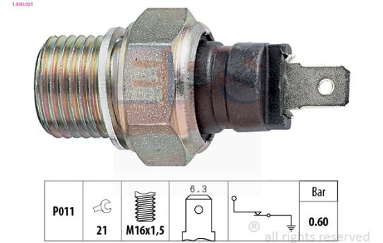 Oil Pressure Switch Made in Italy - OE Equivalent 1.800.021 EPS Facet