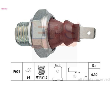 Oil Pressure Switch Made in Italy - OE Equivalent 1.800.023 EPS Facet