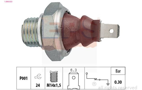 Oil Pressure Switch Made in Italy - OE Equivalent 1.800.023 EPS Facet