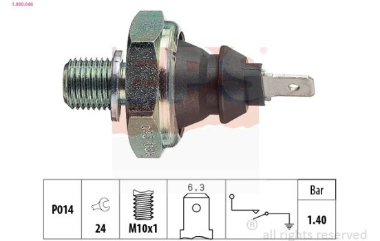 Oil Pressure Switch Made in Italy - OE Equivalent 1.800.046 EPS Facet