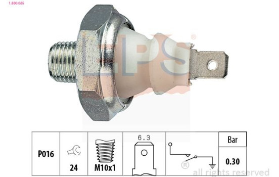 Oil Pressure Switch Made in Italy - OE Equivalent 1.800.085 EPS Facet