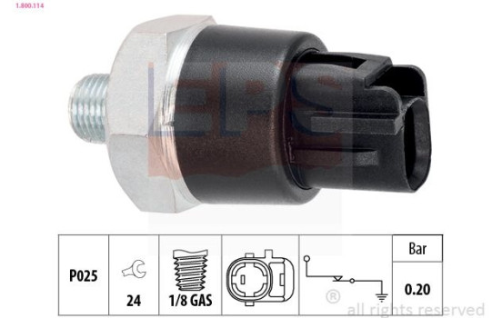 Oil Pressure Switch Made in Italy - OE Equivalent 1.800.114 EPS Facet
