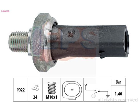 Oil Pressure Switch Made in Italy - OE Equivalent 1.800.135 EPS Facet
