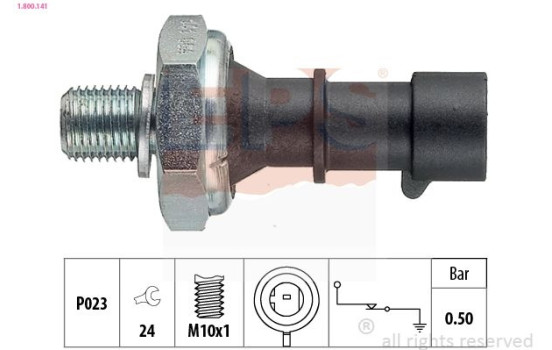 Oil Pressure Switch Made in Italy - OE Equivalent 1.800.141 EPS Facet