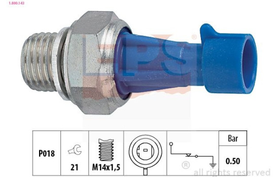 Oil Pressure Switch Made in Italy - OE Equivalent 1.800.143 EPS Facet