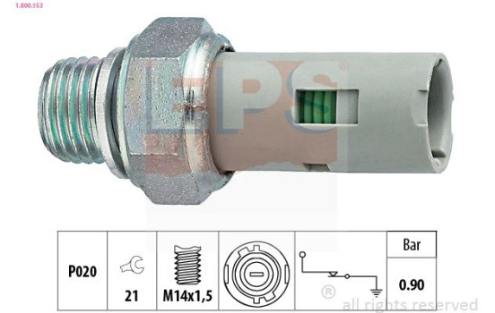 Oil Pressure Switch Made in Italy - OE Equivalent 1.800.153 EPS Facet