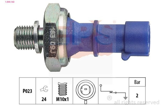 Oil Pressure Switch Made in Italy - OE Equivalent 1.800.163 EPS Facet