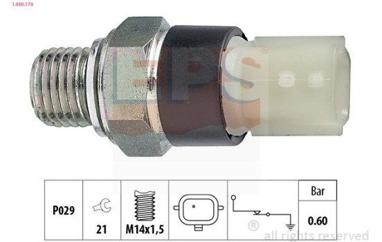 Oil Pressure Switch Made in Italy - OE Equivalent 1.800.178 EPS Facet