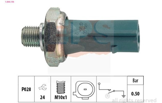 Oil Pressure Switch Made in Italy - OE Equivalent 1800196 EPS Facet