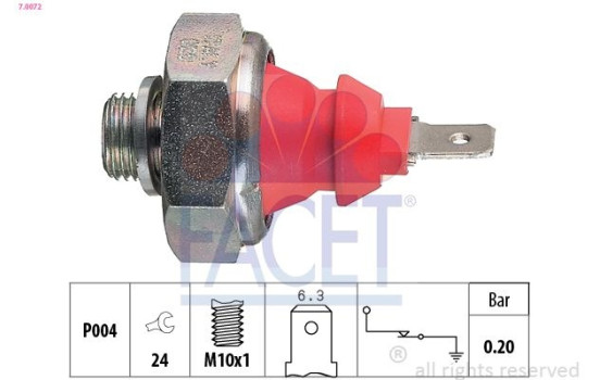 Oil Pressure Switch Made in Italy - OE Equivalent