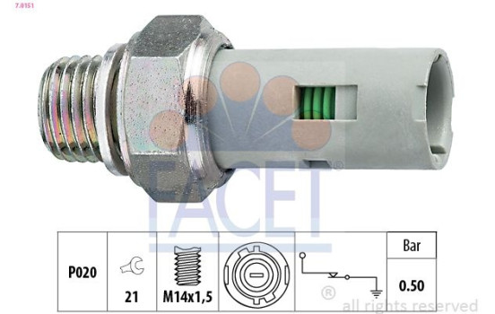 Oil Pressure Switch Made in Italy - OE Equivalent