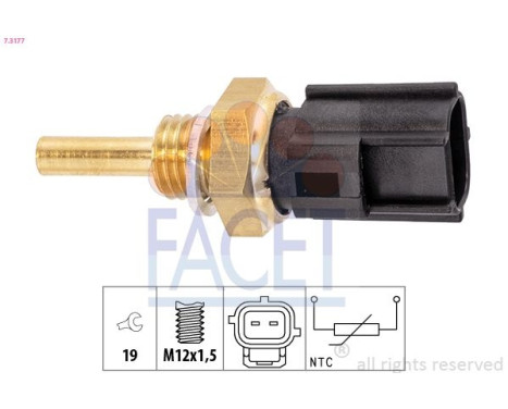 Sensor, oil temperature Made in Italy - OE Equivalent 7.3177 Facet