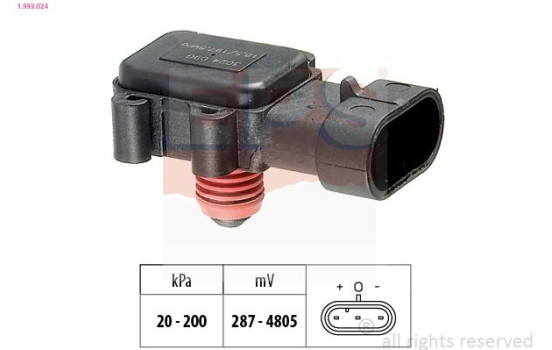 Air Pressure Sensor, height adaptation Made in Italy - OE Equivalent 1.993.024 EPS Facet
