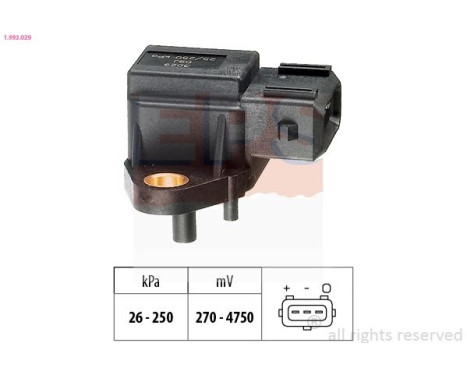 Air Pressure Sensor, height adaptation Made in Italy - OE Equivalent 1.993.029 EPS Facet