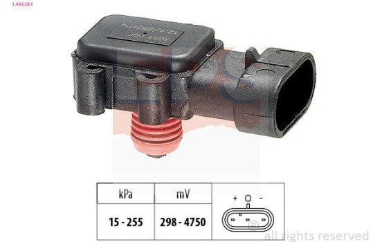 Air Pressure Sensor, height adaptation Made in Italy - OE Equivalent 1.993.051 EPS Facet
