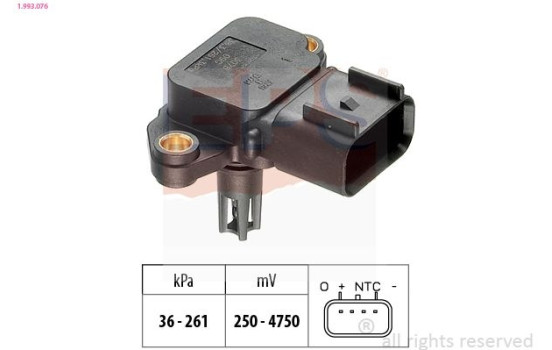 Air Pressure Sensor, height adaptation Made in Italy - OE Equivalent 1.993.076 EPS Facet