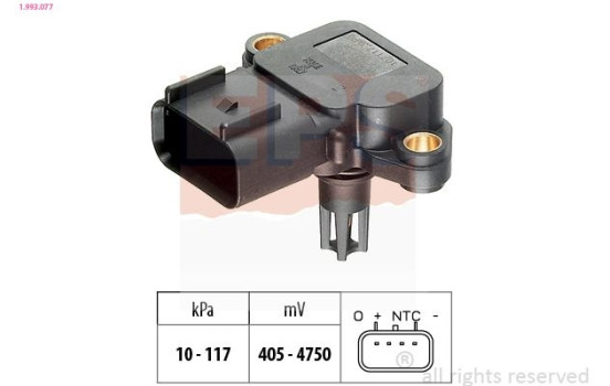 Air Pressure Sensor, height adaptation Made in Italy - OE Equivalent 1.993.077 EPS Facet