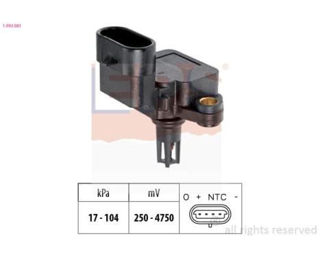 Air Pressure Sensor, height adaptation Made in Italy - OE Equivalent 1.993.081 EPS Facet