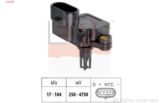 Air Pressure Sensor, height adaptation Made in Italy - OE Equivalent 1.993.081 EPS Facet