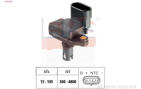 Air Pressure Sensor, height adaptation Made in Italy - OE Equivalent 1.993.088 EPS Facet