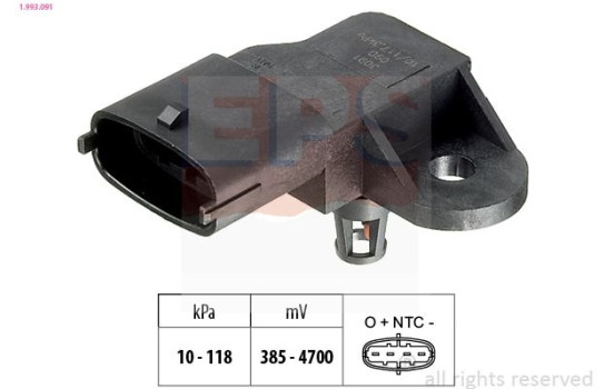 Air Pressure Sensor, height adaptation Made in Italy - OE Equivalent 1.993.091 EPS Facet