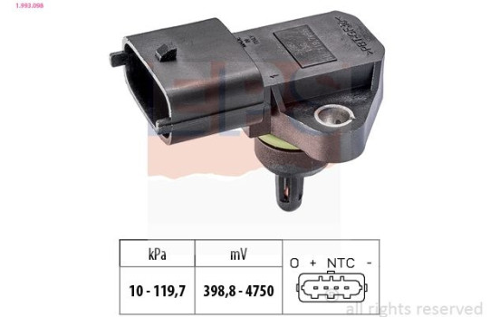 Air Pressure Sensor, height adaptation Made in Italy - OE Equivalent 1.993.098 EPS Facet