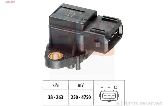 Air Pressure Sensor, height adaptation Made in Italy - OE Equivalent 1.993.104 EPS Facet