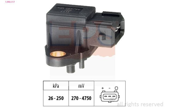 Air Pressure Sensor, height adaptation Made in Italy - OE Equivalent 1.993.117 EPS Facet