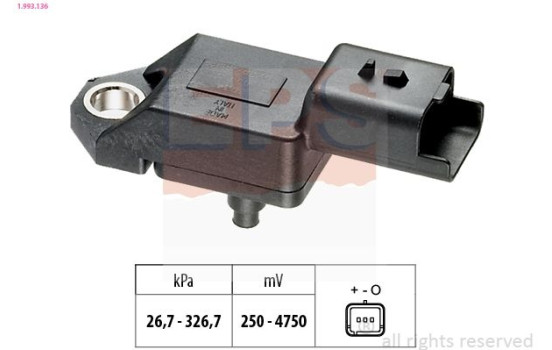 Air Pressure Sensor, height adaptation Made in Italy - OE Equivalent 1.993.136 EPS Facet