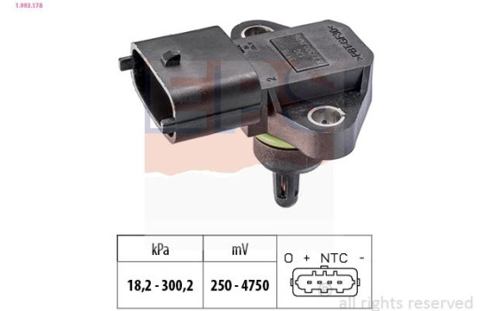 Air Pressure Sensor, height adaptation Made in Italy - OE Equivalent 1.993.178 EPS Facet