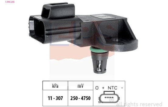 Air Pressure Sensor, height adaptation Made in Italy - OE Equivalent 1.993.205 EPS Facet