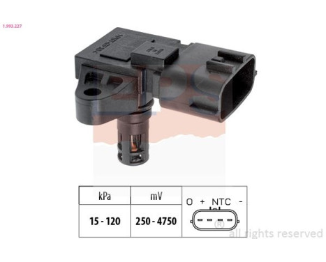 Air Pressure Sensor, height adaptation Made in Italy - OE Equivalent 1.993.227 EPS Facet