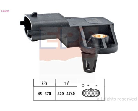 Air Pressure Sensor, height adaptation Made in Italy - OE Equivalent 1993167 EPS Facet