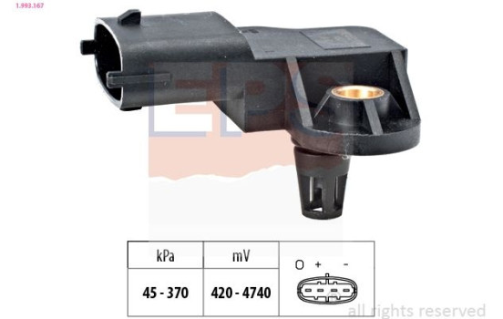 Air Pressure Sensor, height adaptation Made in Italy - OE Equivalent 1993167 EPS Facet