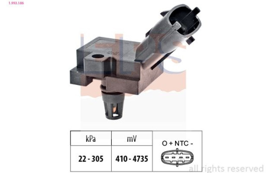 Air Pressure Sensor, height adaptation Made in Italy - OE Equivalent 1993186 EPS Facet