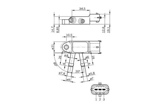 Sensor, exhaust pressure DS-D2 Bosch, Image 2