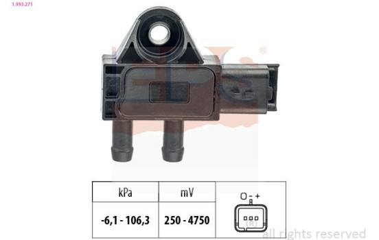 Sensor, exhaust pressure Made in Italy - OE Equivalent 1.993.271 EPS Facet