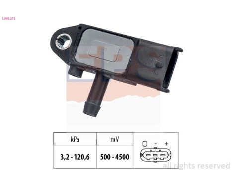Sensor, exhaust pressure Made in Italy - OE Equivalent 1.993.273 EPS Facet