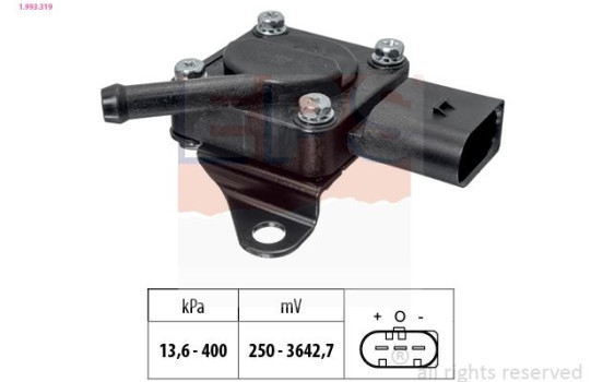 Sensor, exhaust pressure Made in Italy - OE Equivalent 1.993.319 EPS Facet