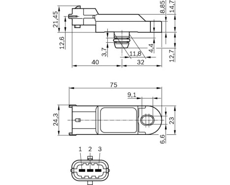 Sensor, intake manifold pressure DS-S3 Bosch, Image 6