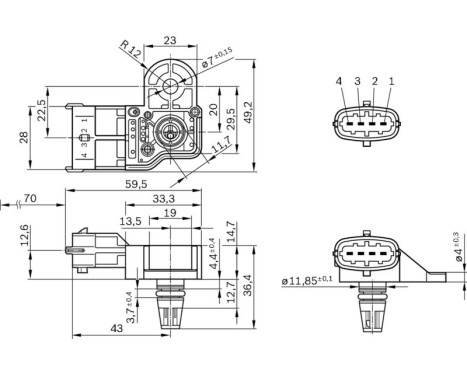 Sensor, intake manifold pressure DS-S3-TF Bosch, Image 8